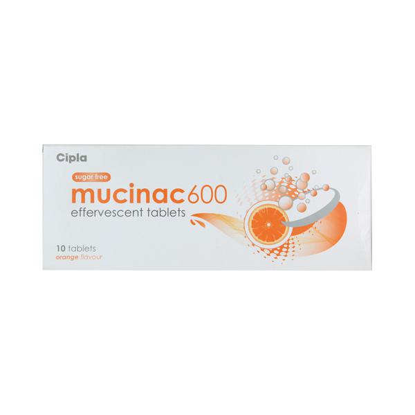 Mucinac 600 Effervescent Tablet Orange Sugar Free