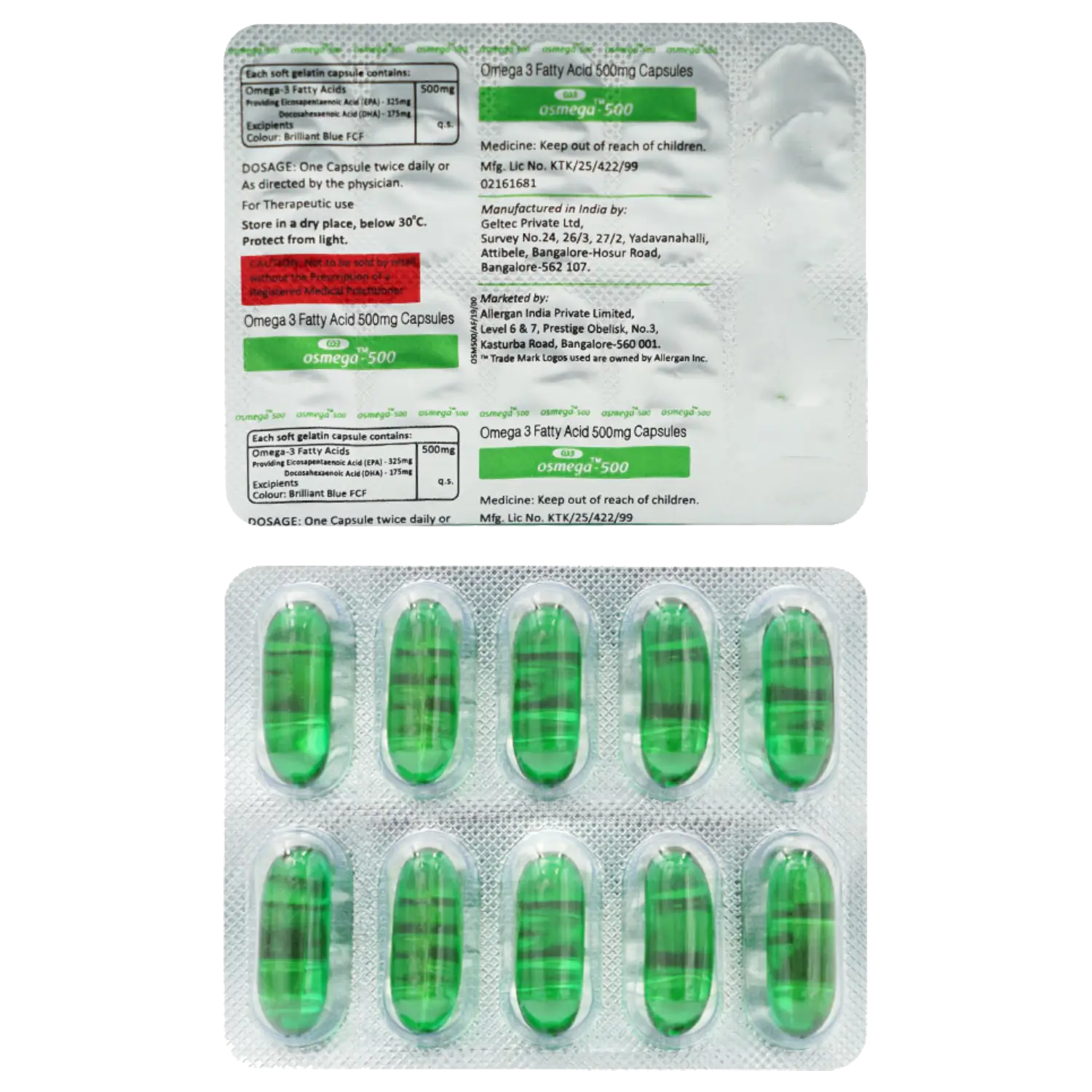 Osmega 500mg Omega-3 Fatty Acid Soft Gelatin Capsule 30's