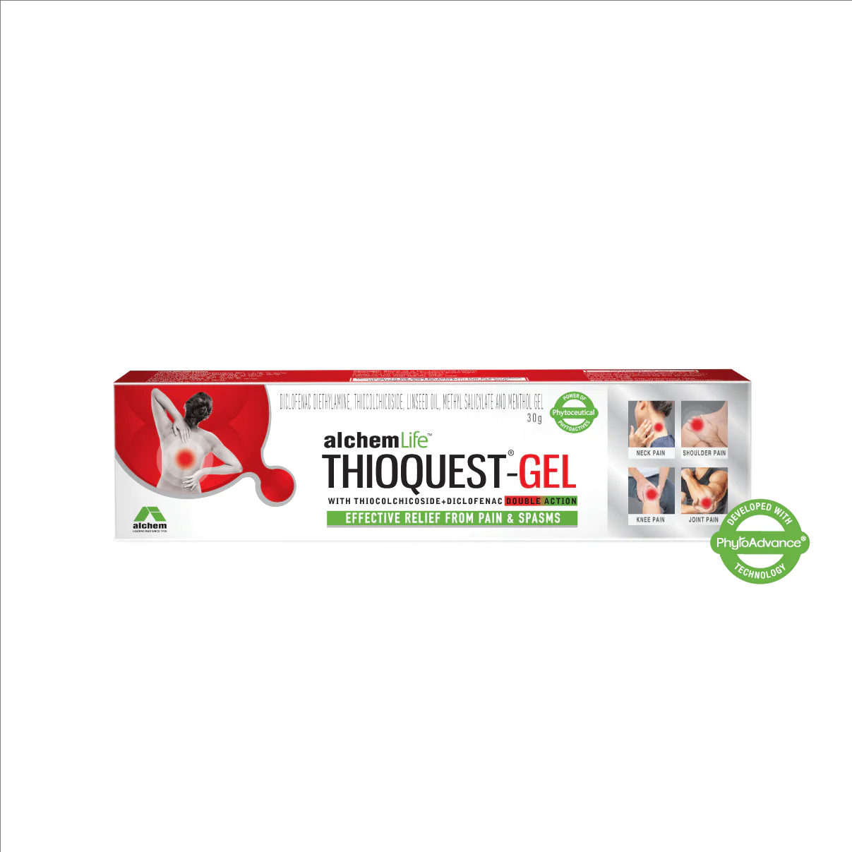 Thioquest Gel with Thiocolchicoside & Diclofenac | For Muscle Pain & Spasms Relief