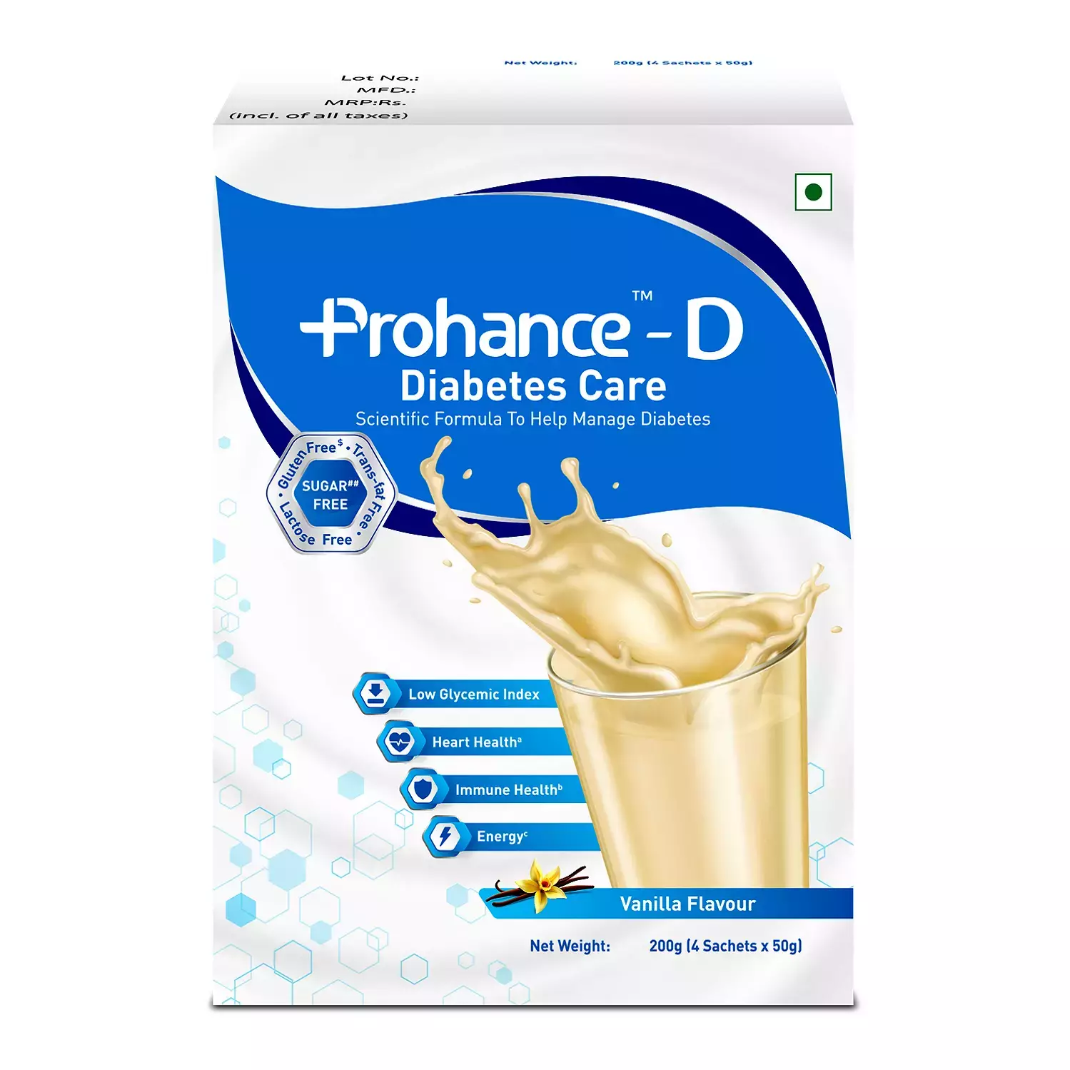 Prohance -D Nutritional Supplement for Diabetes Care | Flavour Vanilla 200gm