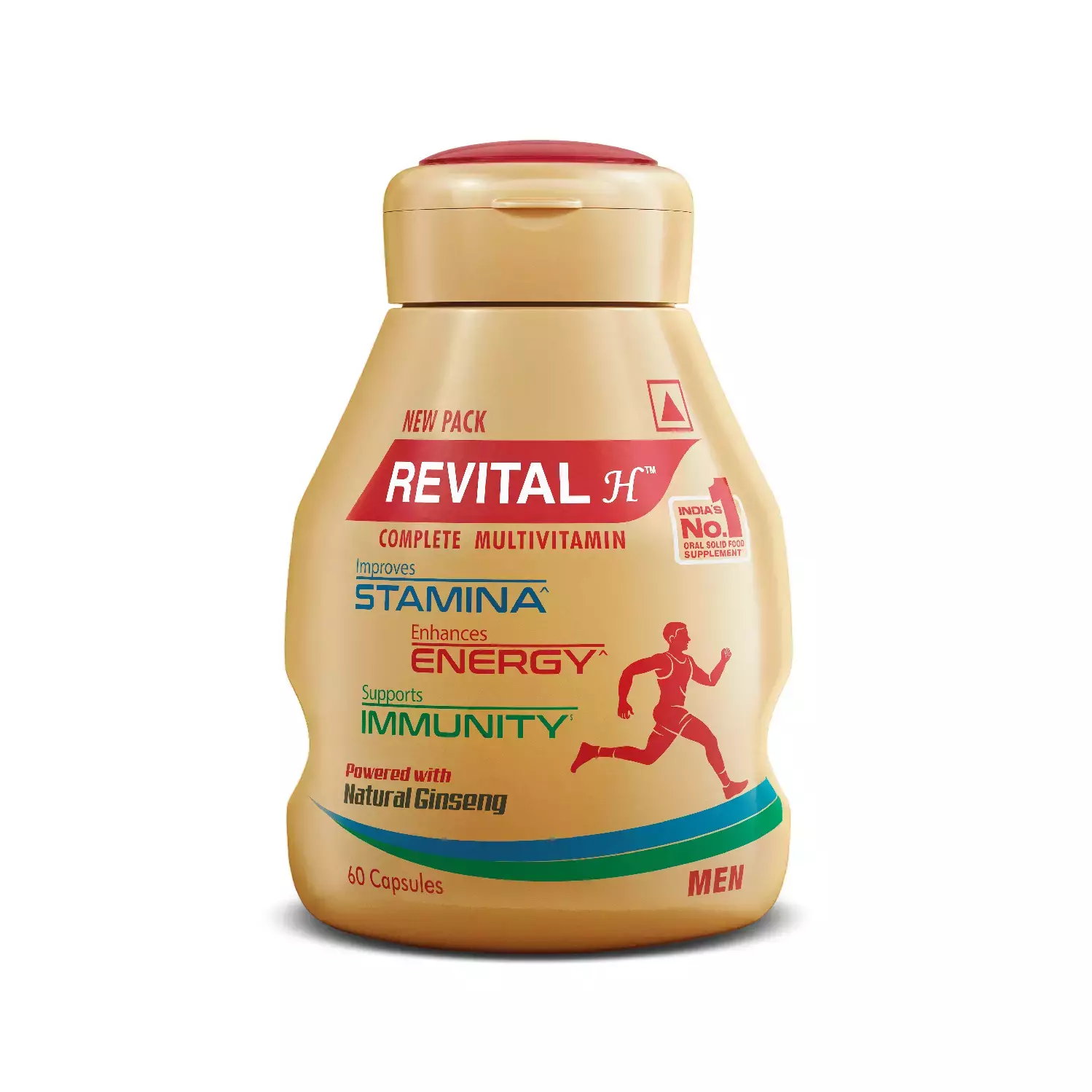 Revital H Men (60's) Multivitamin with Calcium, Zinc & Ginseng for Immunity, Strong Bones & Energy