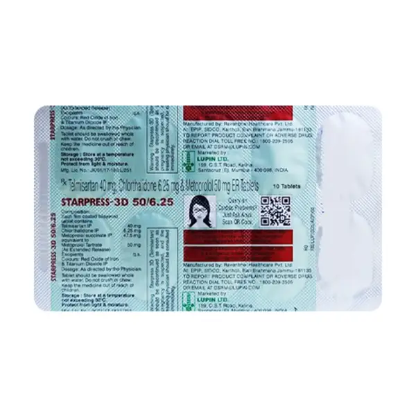 Starpress 3D 6.25mg/50mg/40mg Tablet