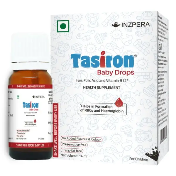 Tasiron Baby Drops with Ferric Di-Phosphate & Folic Acid for RBC & Haemoglobin Formation