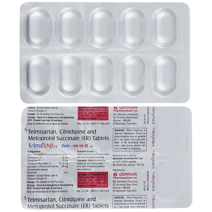 Telma LNB 10mg/25mg/40mg Tablet ER