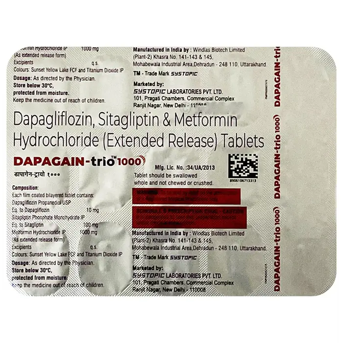 Dapagain-Trio 1000 Tablet ER