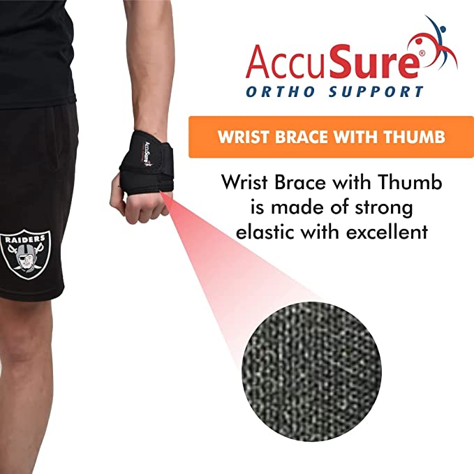 AccuSure W-4 Elastic Wrist Brace With Thumb