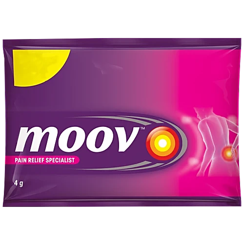 Moov Pain Relief Cream for Back Pain, Joint Pain, Knee Pain, Muscle Pain 4gm