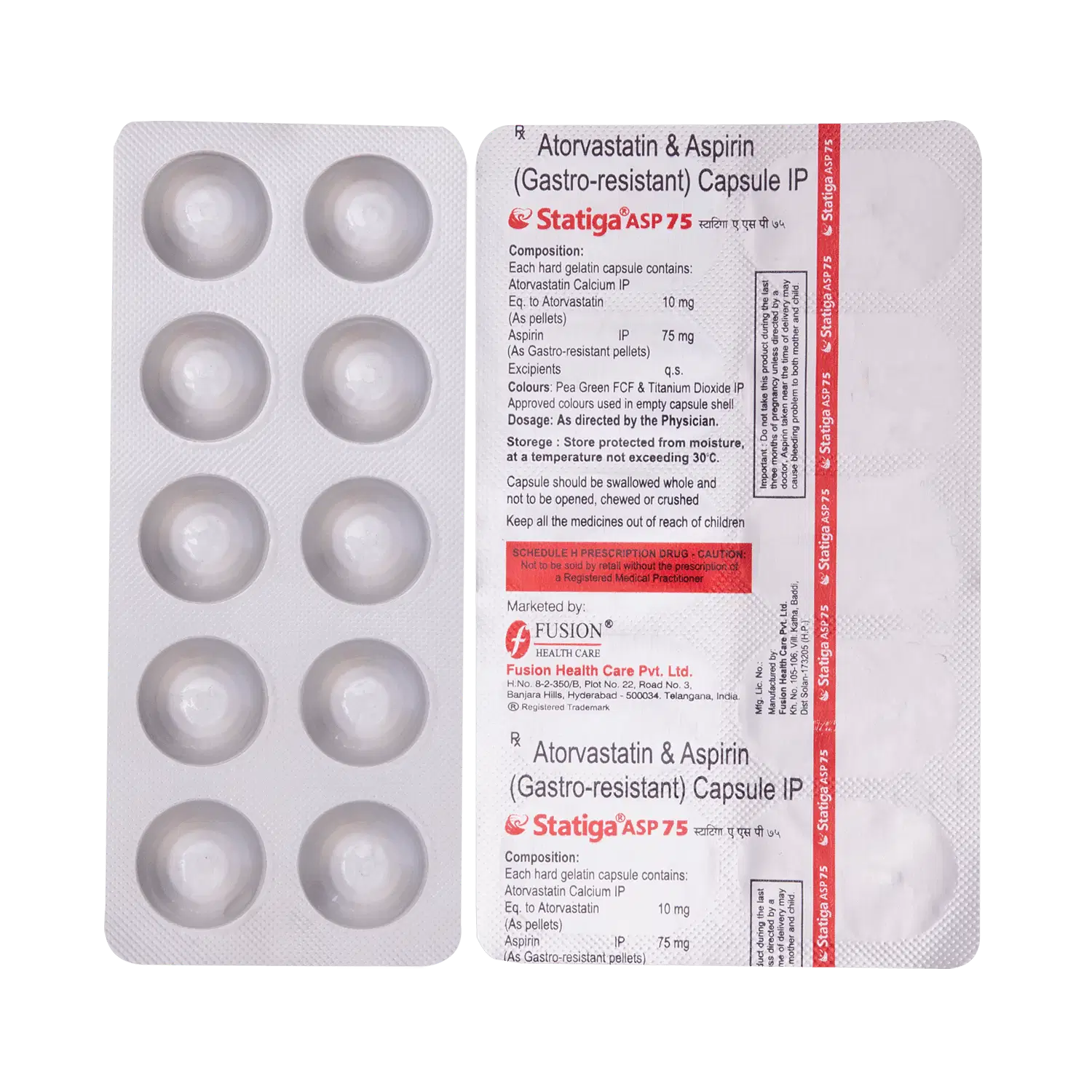 Statiga ASP 10mg/75mg Capsule