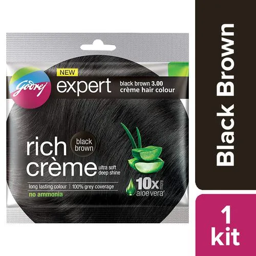 Godrej Rich Creme Hair Colour Black Brown 3.00