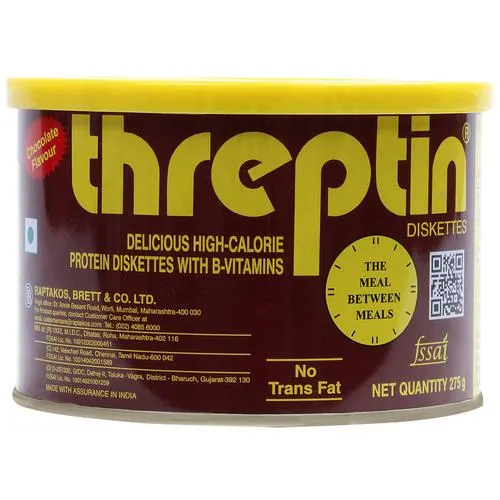 Threptin High-Calorie Protein Supplement with B-Vitamins for Hunger Pangs | Flavour Chocolate Diskette