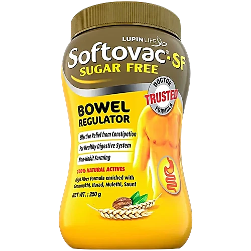 Softovac SF Bowel Regulator Powder | For Constipation, Digestion & Liver Care | Stomach Care | Sugar-free 250gm