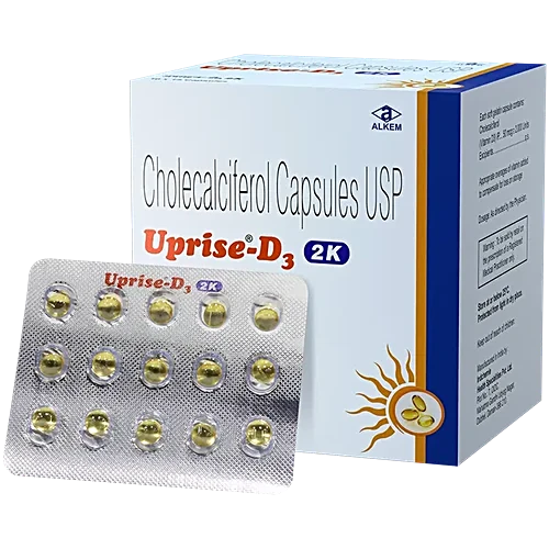 Uprise-D3 Cholecalciferol 2K Soft Gelatin Capsule | For Bone & Joint Health