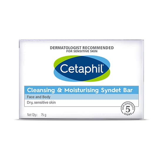 Cetaphil Cleansing & Moisturising Syndet Bar | For Dry & Sensitive Skin