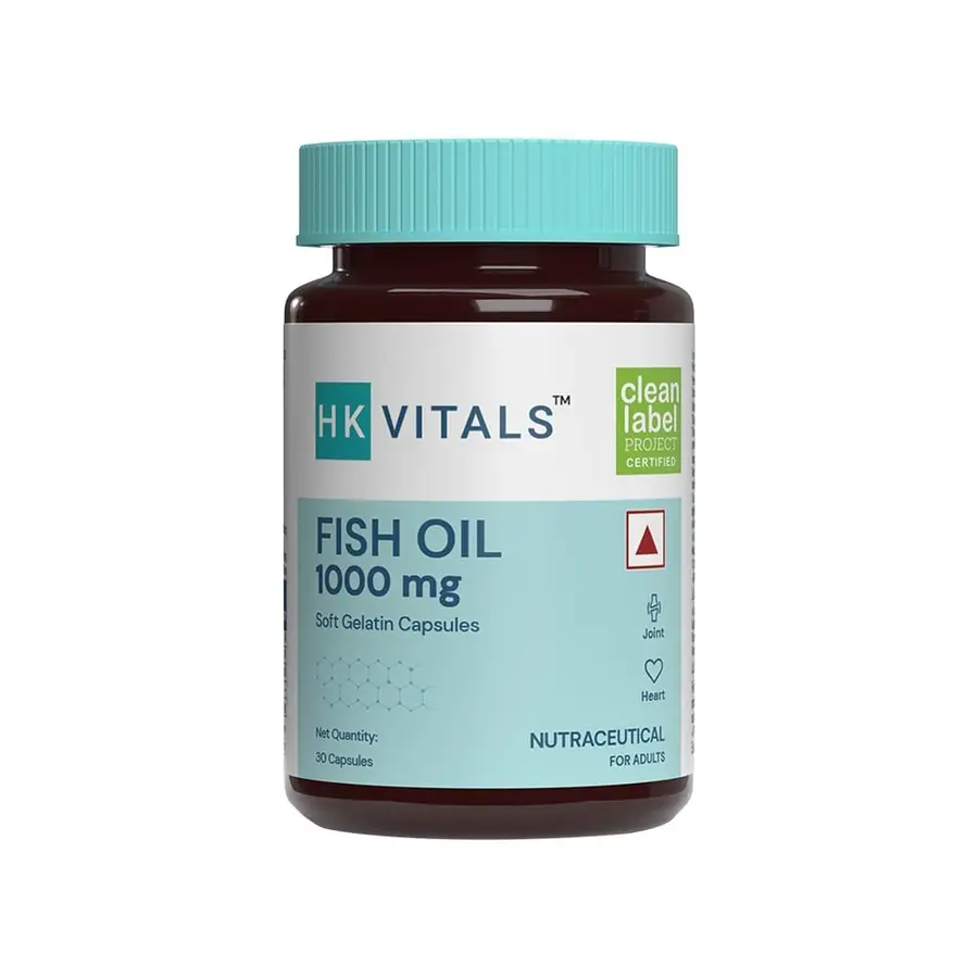 Healthkart HK Vitals Fish Oil 1000 mg for Joint & Heart Health | Soft Gelatin Capsule