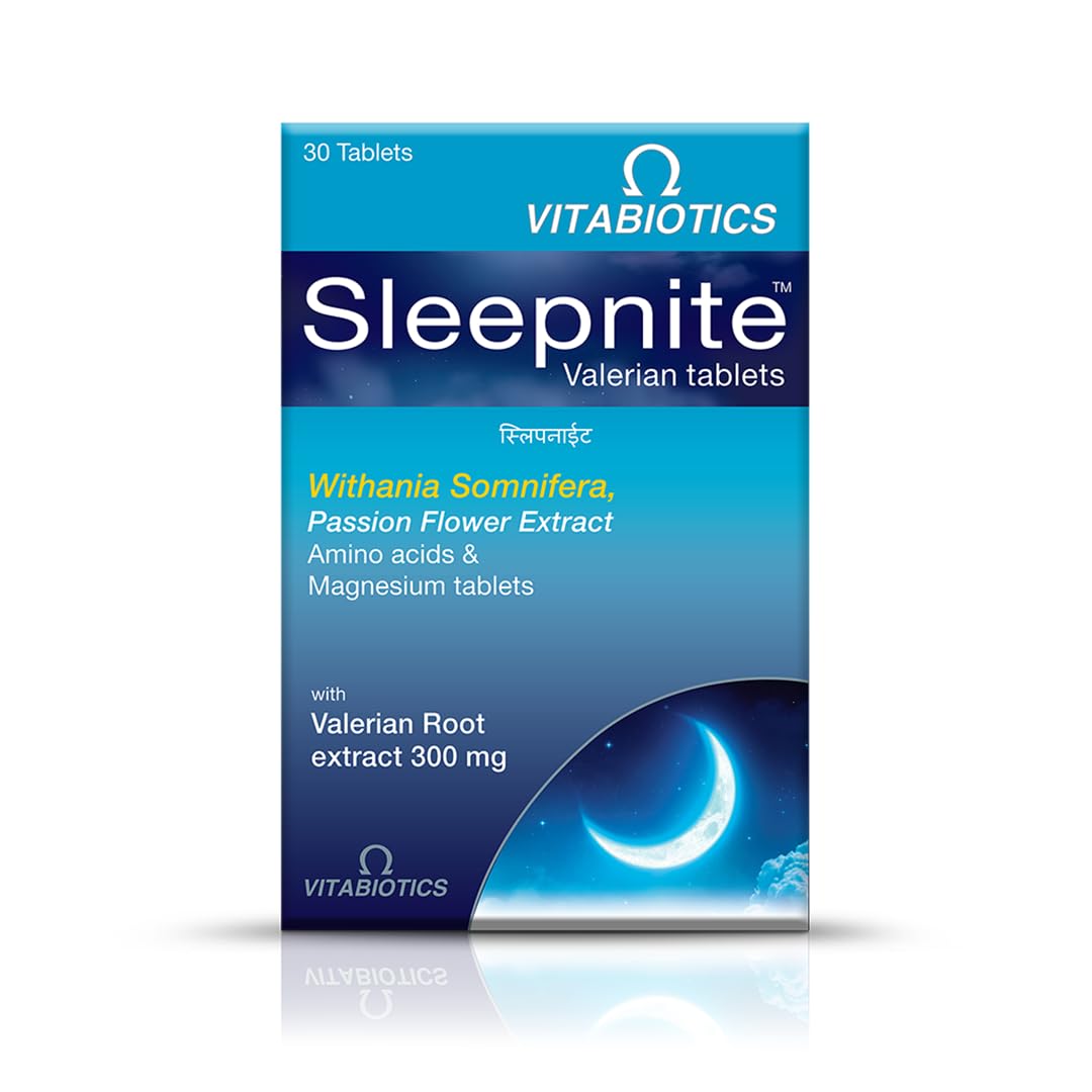 Sleepnite Tablets with Ashwagandha, Valerian extract, Magnesium & amino acids for sound sleep