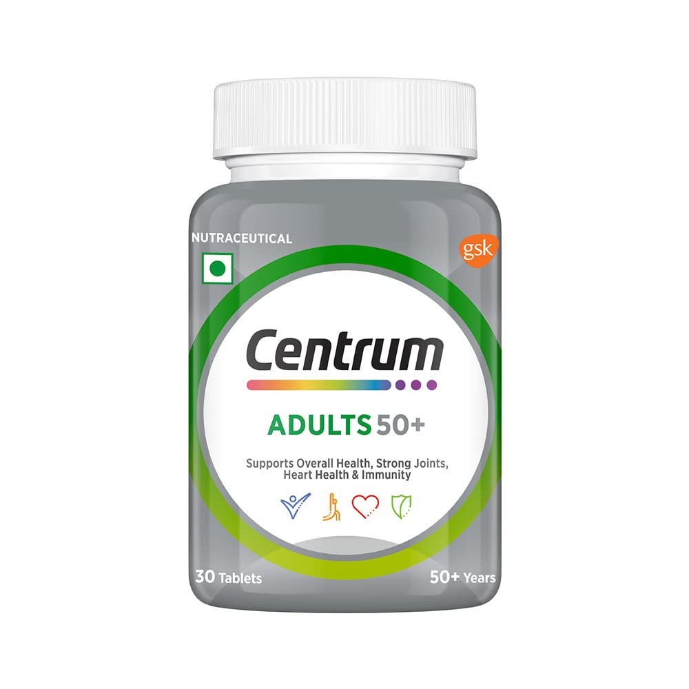 Centrum Adult 50+ | Veg Tablets for Joints, Heart & Immunity | World's No.1 Multivitamin