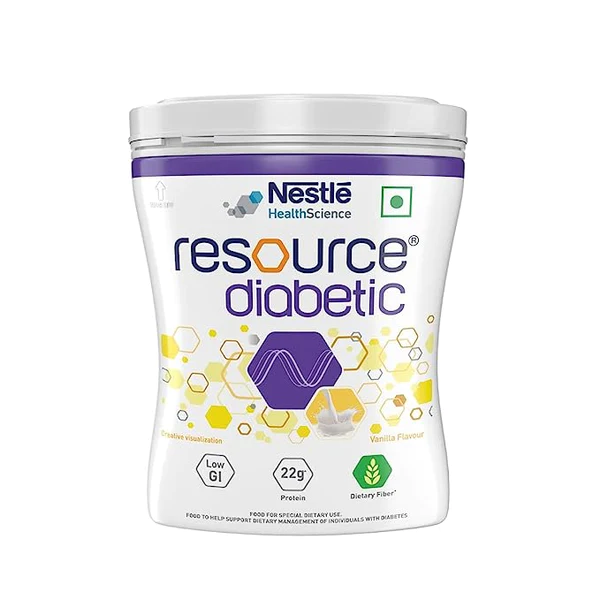 Nestle Resource Diabetic Supplement With Protein, Fibre & Low GI | Flavour Vanilla Powder