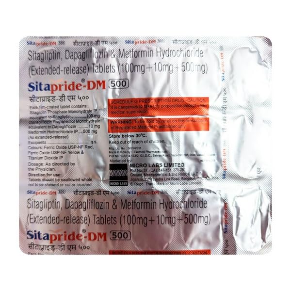 Sitapride DM 10mg/500mg/100mg Tablet