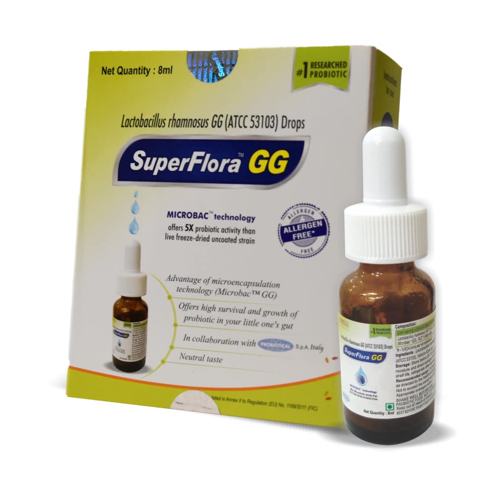 Superflora GG Oral Drops | Probiotic Support For Children | Neutral Taste | Supports Gut Health & Immunity 8ml