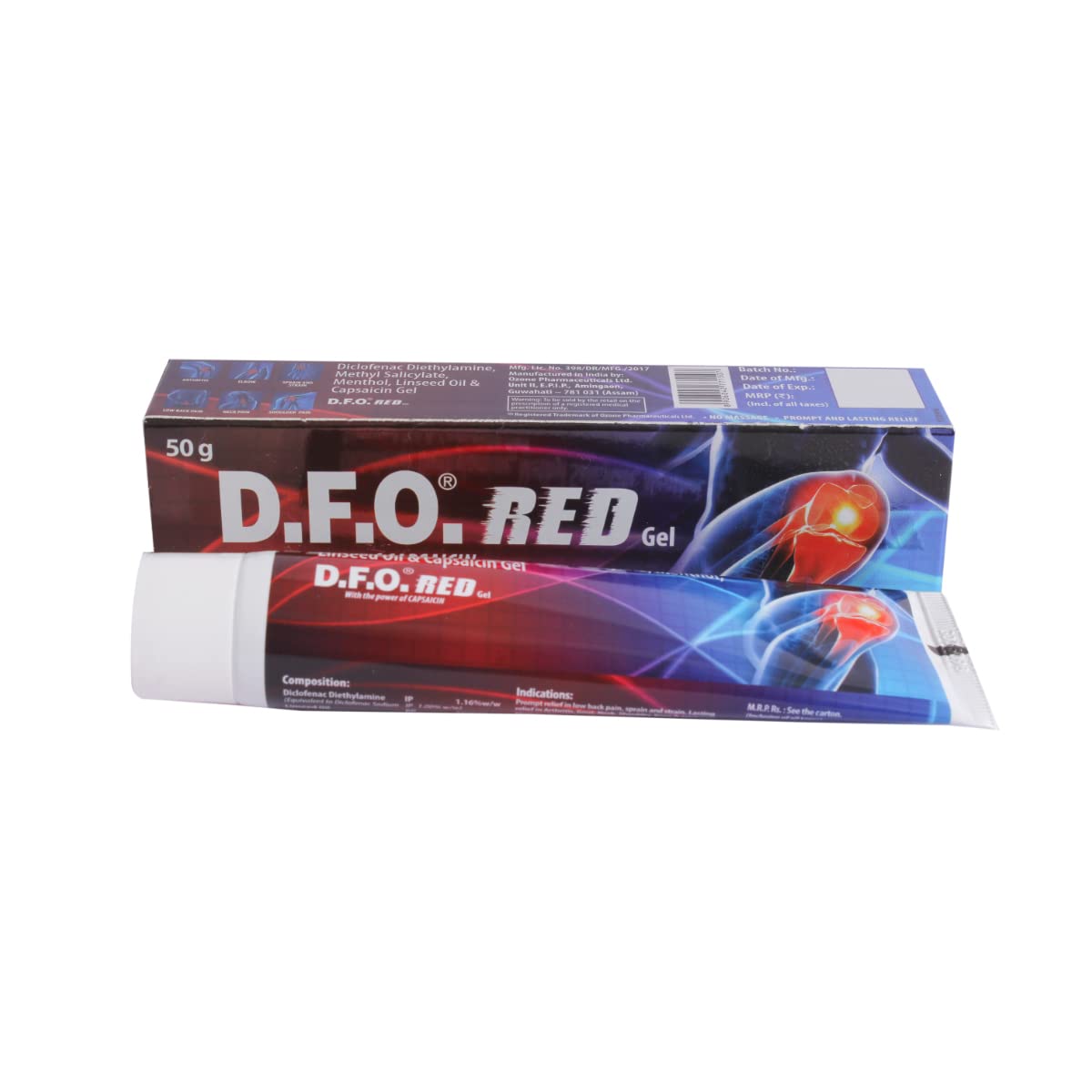 D.F.O. Red Pain Relief Gel with Capsaicin 50gm