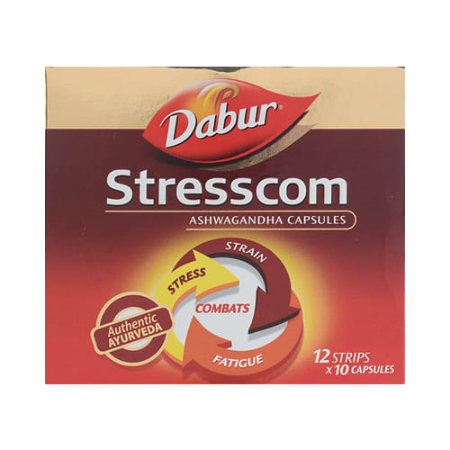 Dabur Stresscom Ashwagandha Capsule | For Antifatigue, Anti Depression & Stress Relief
