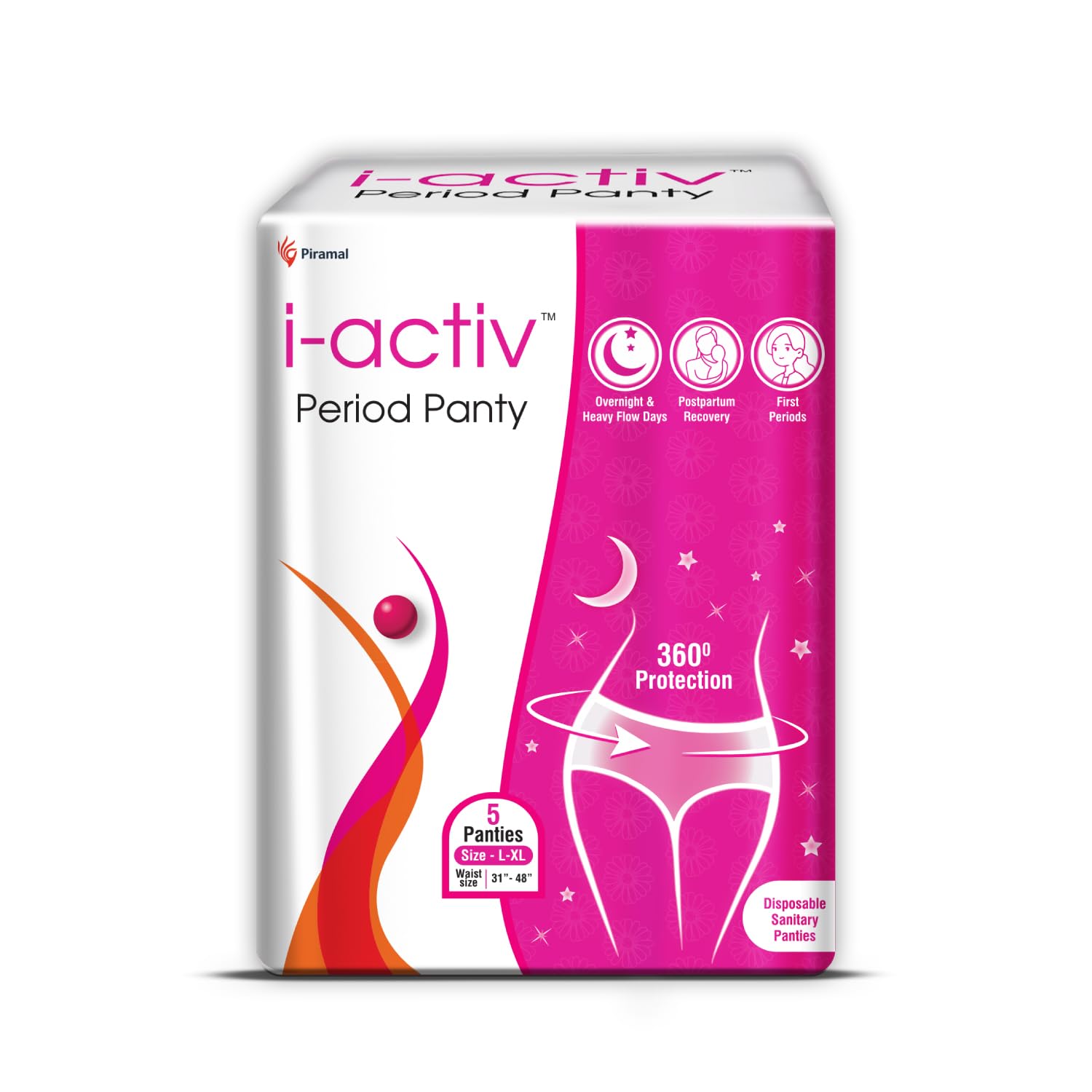 i-activ Period Panty | 360 Protection | Disposable Sanitary Panties Panty L-XL