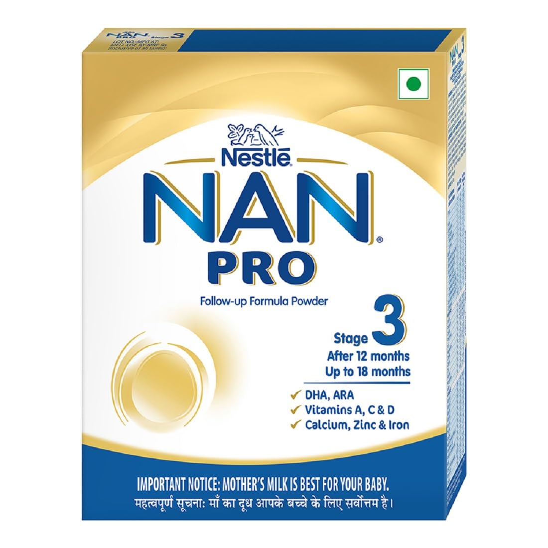 Nestle Nan Pro 3 Follow-Up Formula for Older Infants | Powder with DHA, ARA, Vitamins, Calcium, Zinc & Iron