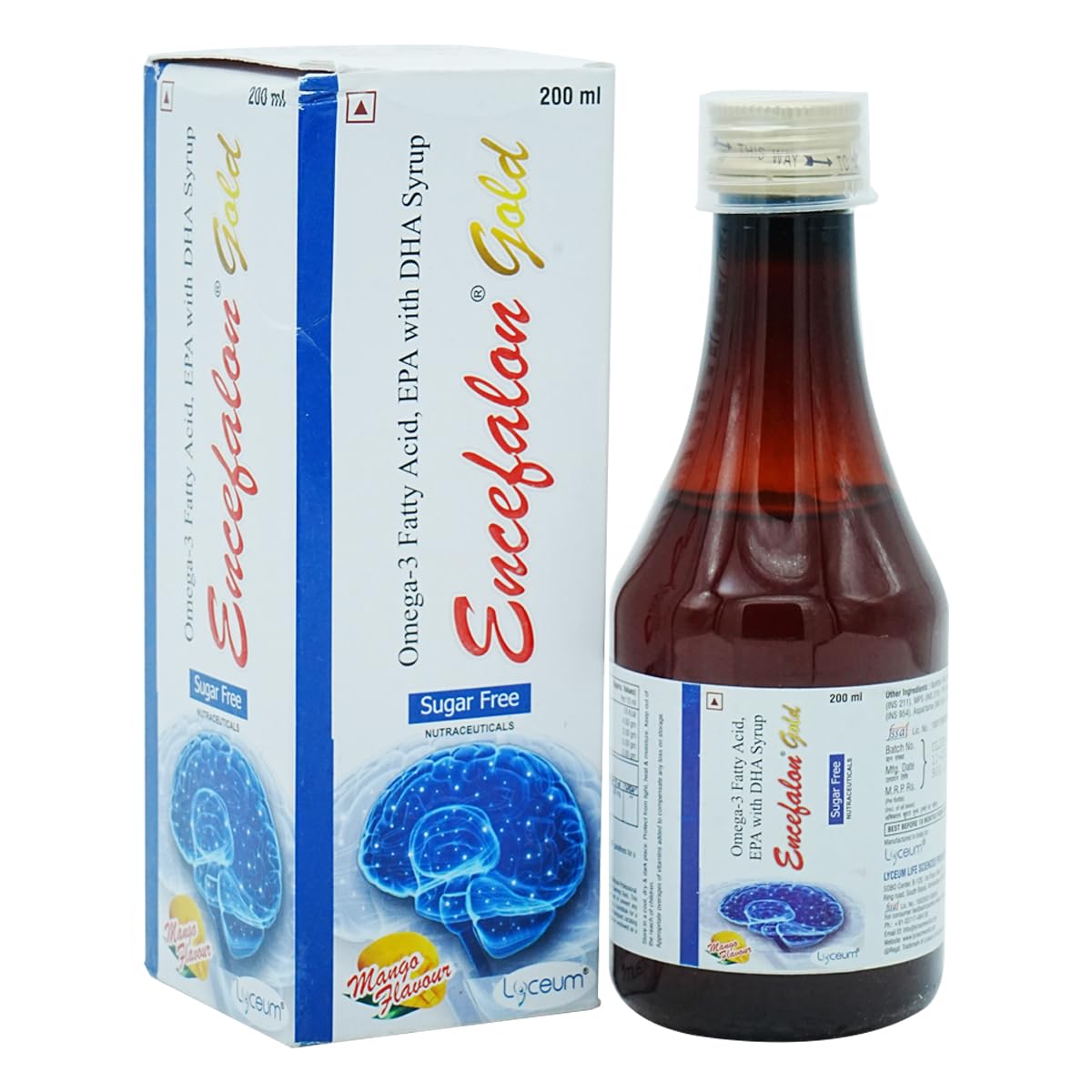Encefalon Gold Syrup Mango Sugar Free