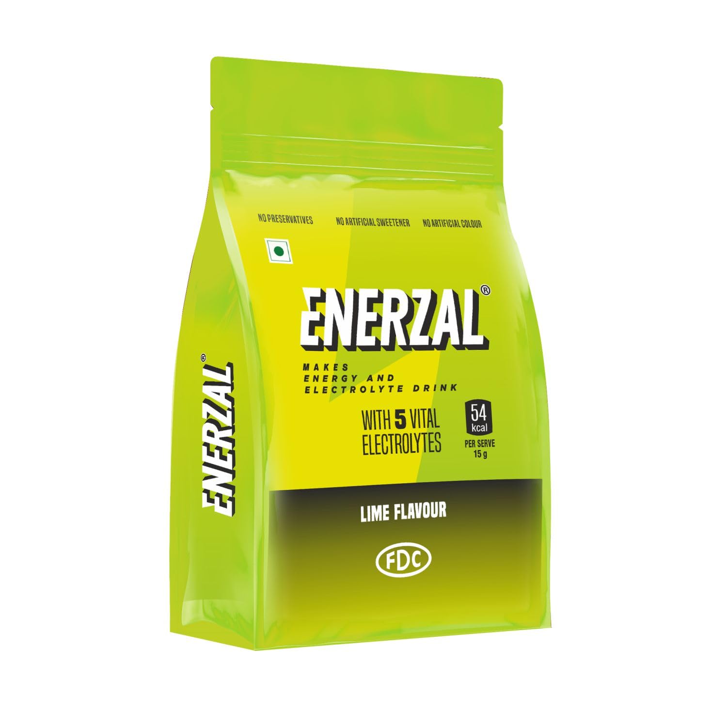 Enerzal Energy & Electrolyte Drink with 5 Vital Electrolytes | For Stomach Care | Flavour Powder Powder Lime 500gm