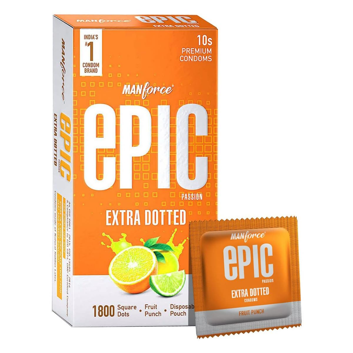 Manforce Epic Passion Extra Dotted Premium Condom Fruit Punch