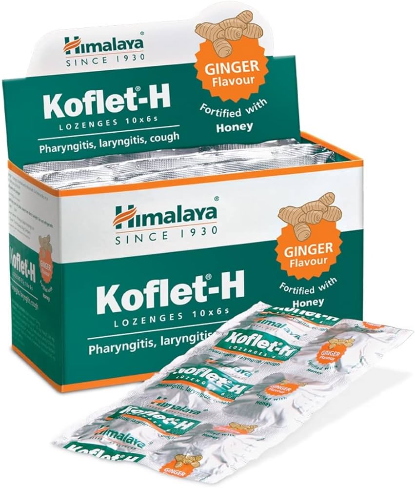 Himalaya Koflet-H Lozenges | Supports Respiratory Health | Flavour Ginger