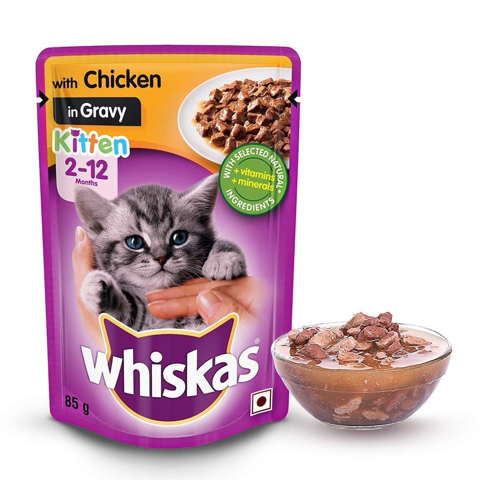 Whiskas Wet Cat Food with Chicken in Gravy for Kitten 2-12 Months