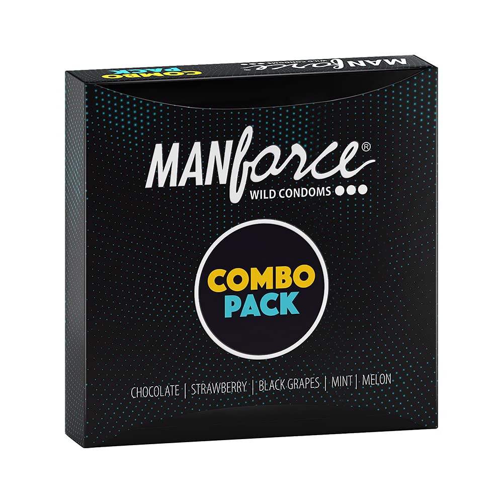 Manforce Wild Condom Combo Pack Chocolate, Strawberry, Black Grapes, Coffee, Melon