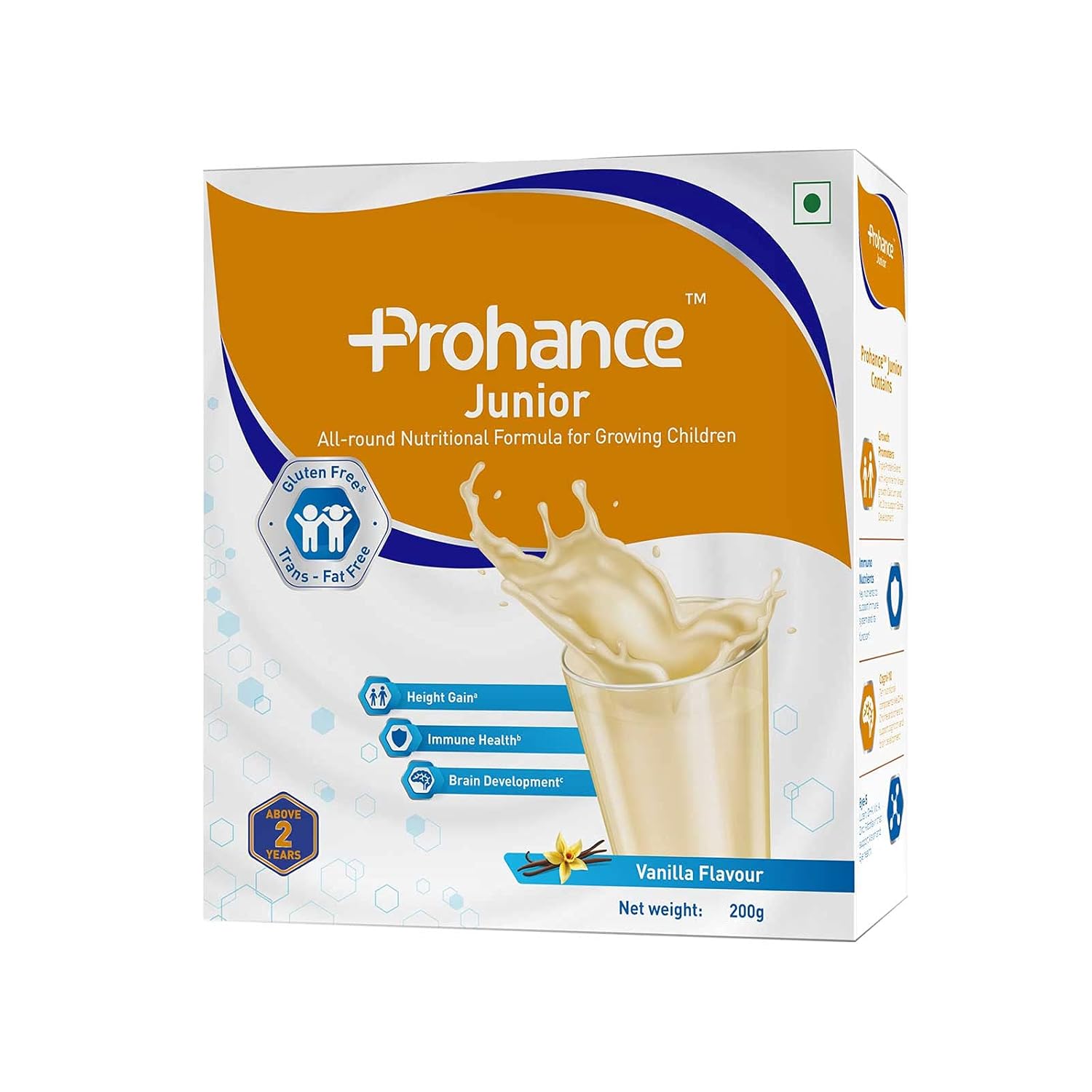 Prohance Junior Formula 200gm for Kids' Immunity, Growth & Brain Development | Flavour Refill Vanilla