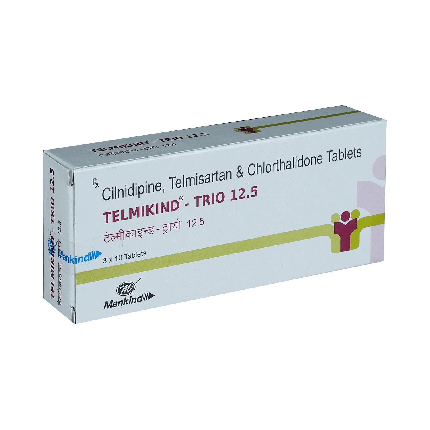 Telmikind Trio 40mg/10mg/12.5mg Tablet