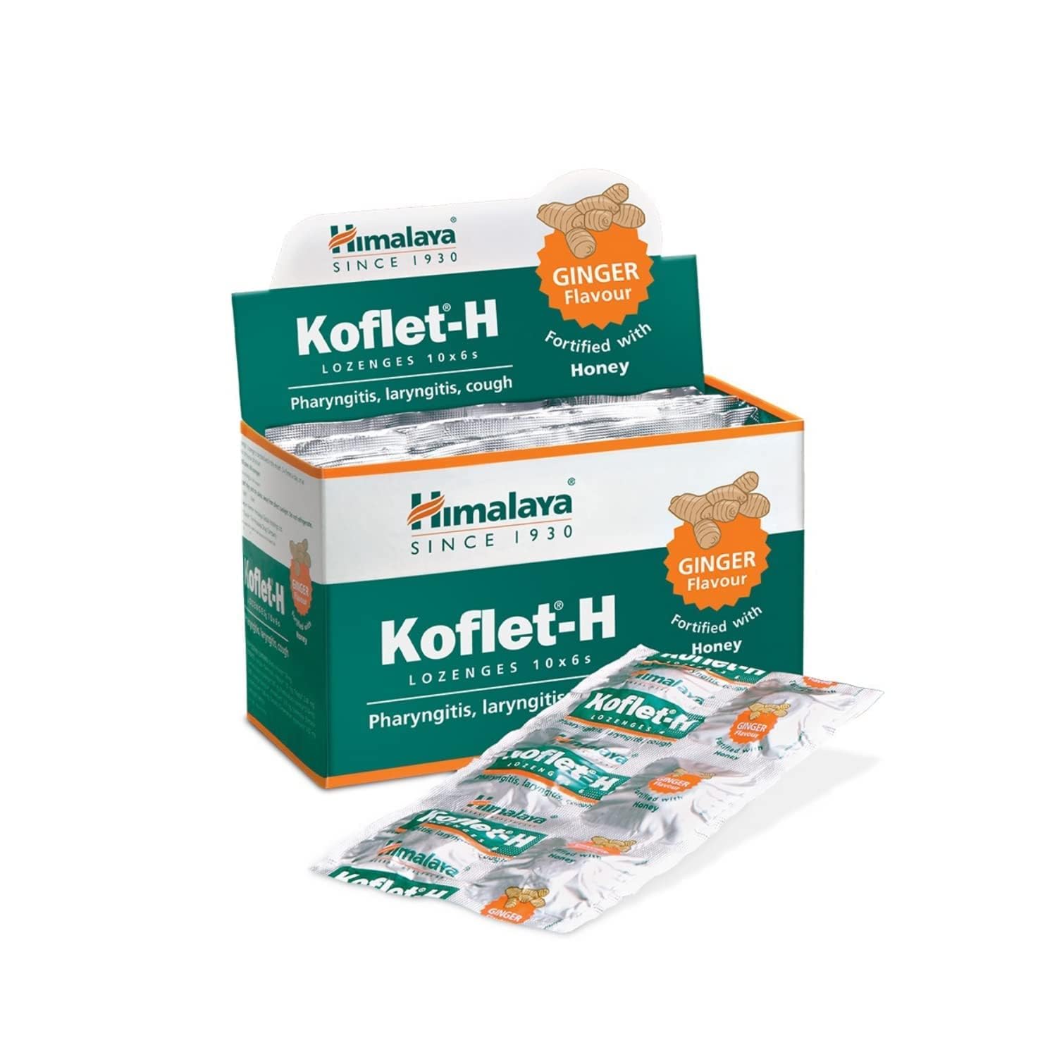 Himalaya Koflet-H Lozenges | Supports Respiratory Health | Flavour Ginger