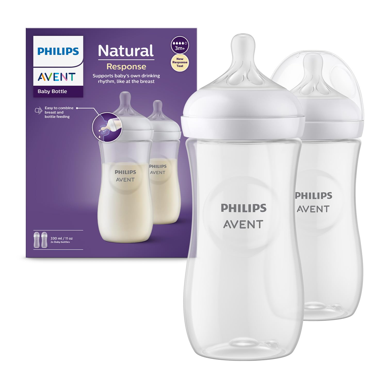 Philips Avent Natural Bottle 330ml (Pack of 2)