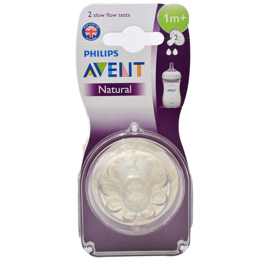 Philips Avent Natural Teat 2 Holes Slow Flow for 1m+