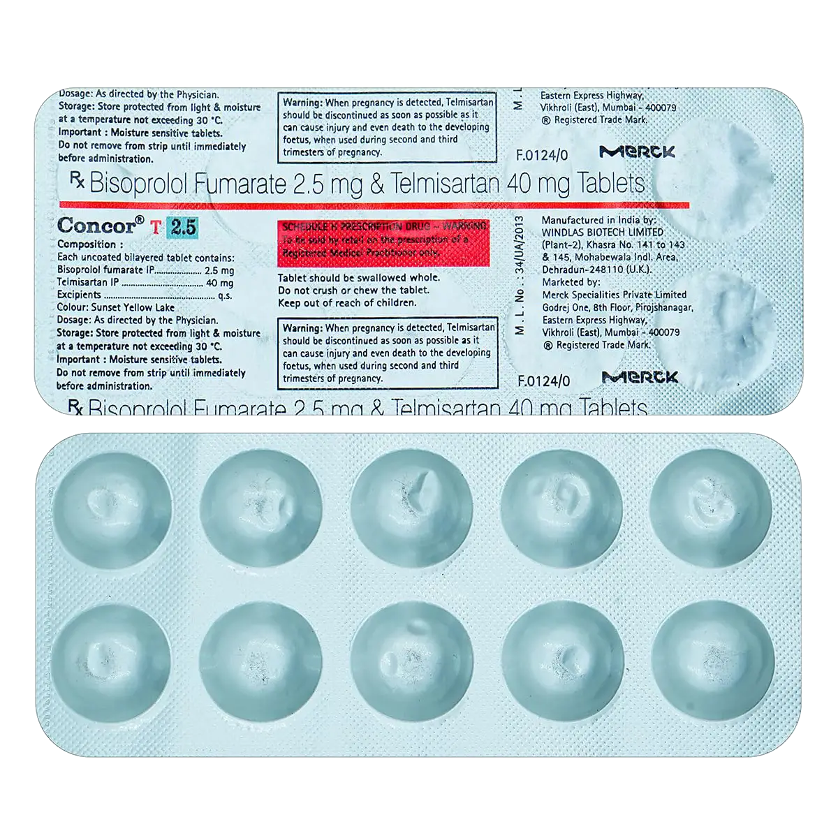 Concor T 2.5mg/40mg Tablet