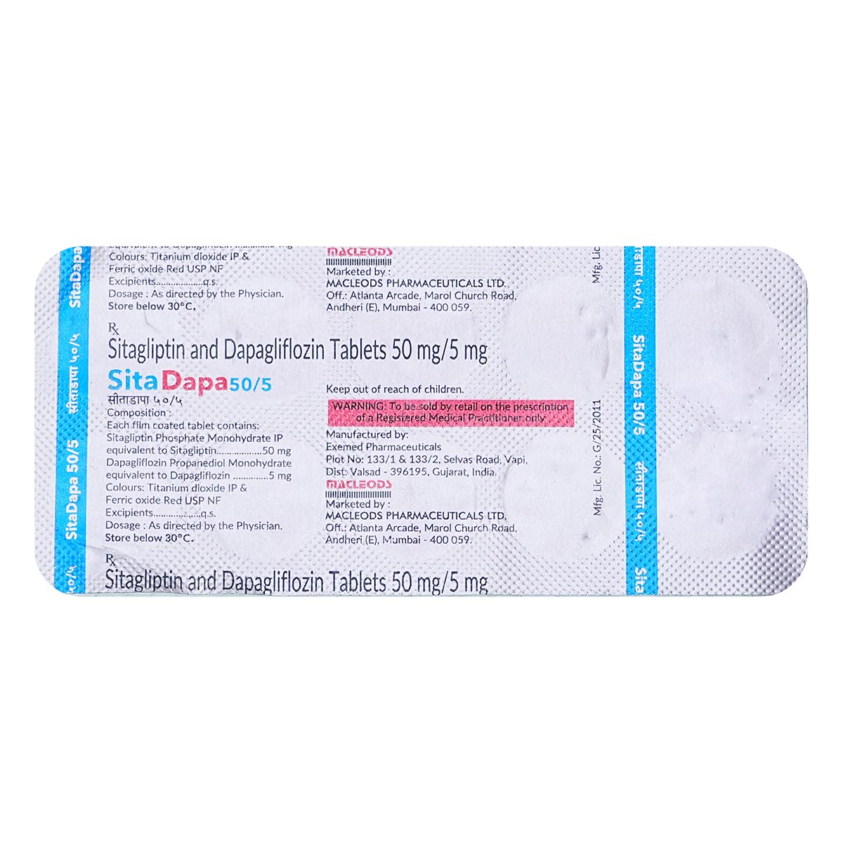 Sitadapa 5mg/50mg Tablet