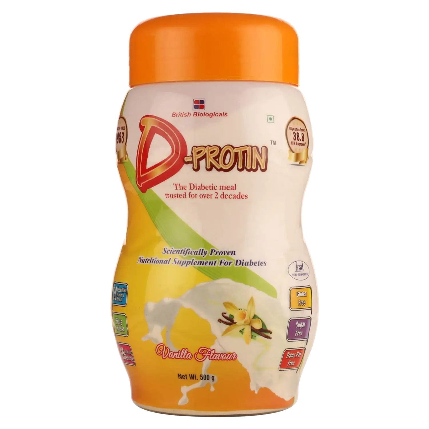 D-Protin Nutritional Supplement for Diabetics | Flavour Vanilla Powder 500gm