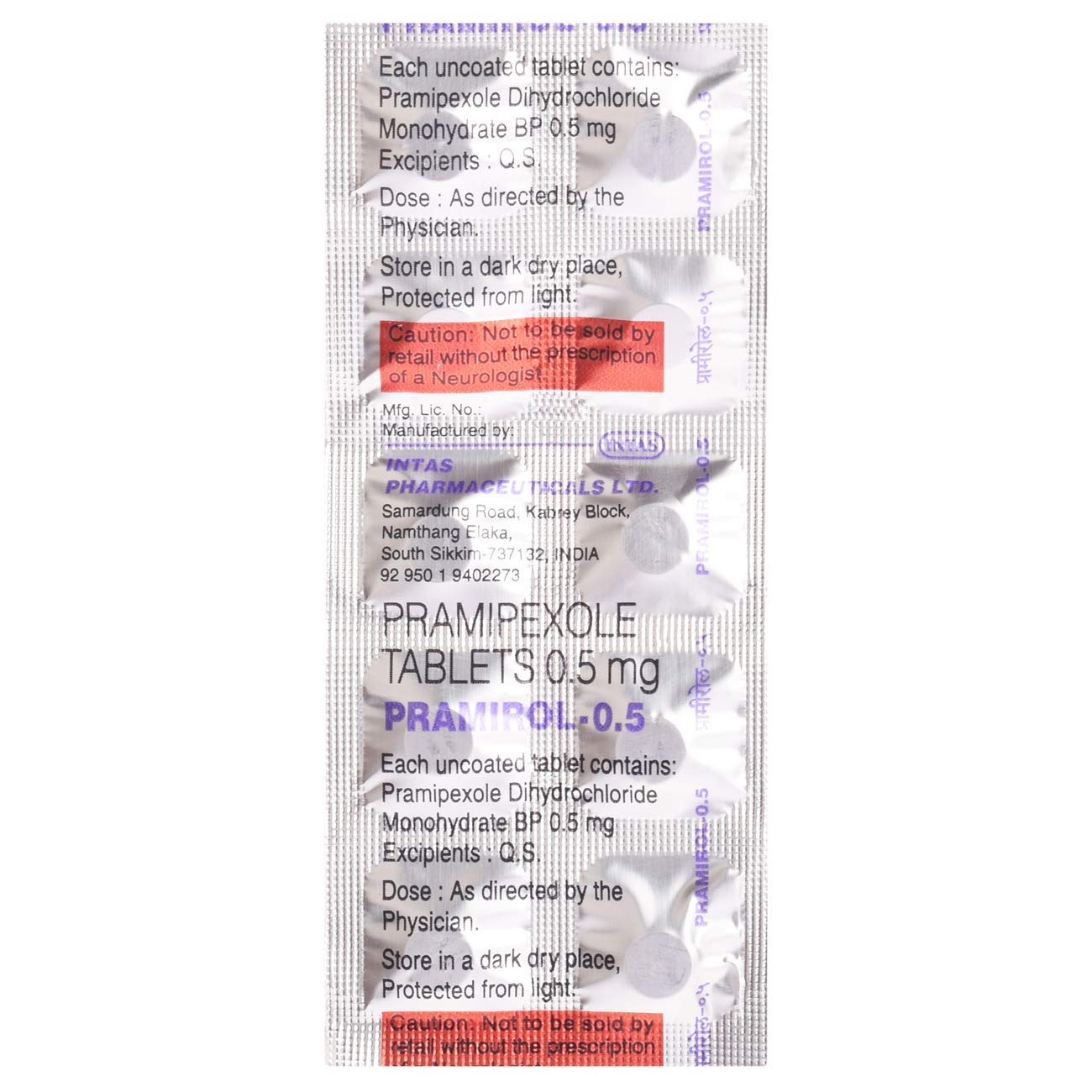 Pramirol 0.5 Tablet