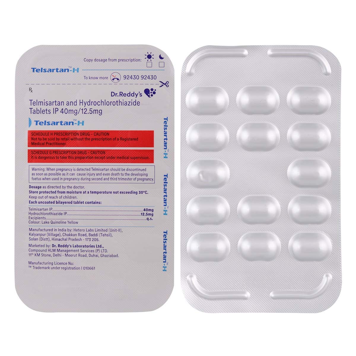 Telsartan-H 40mg/12.5mg Tablet