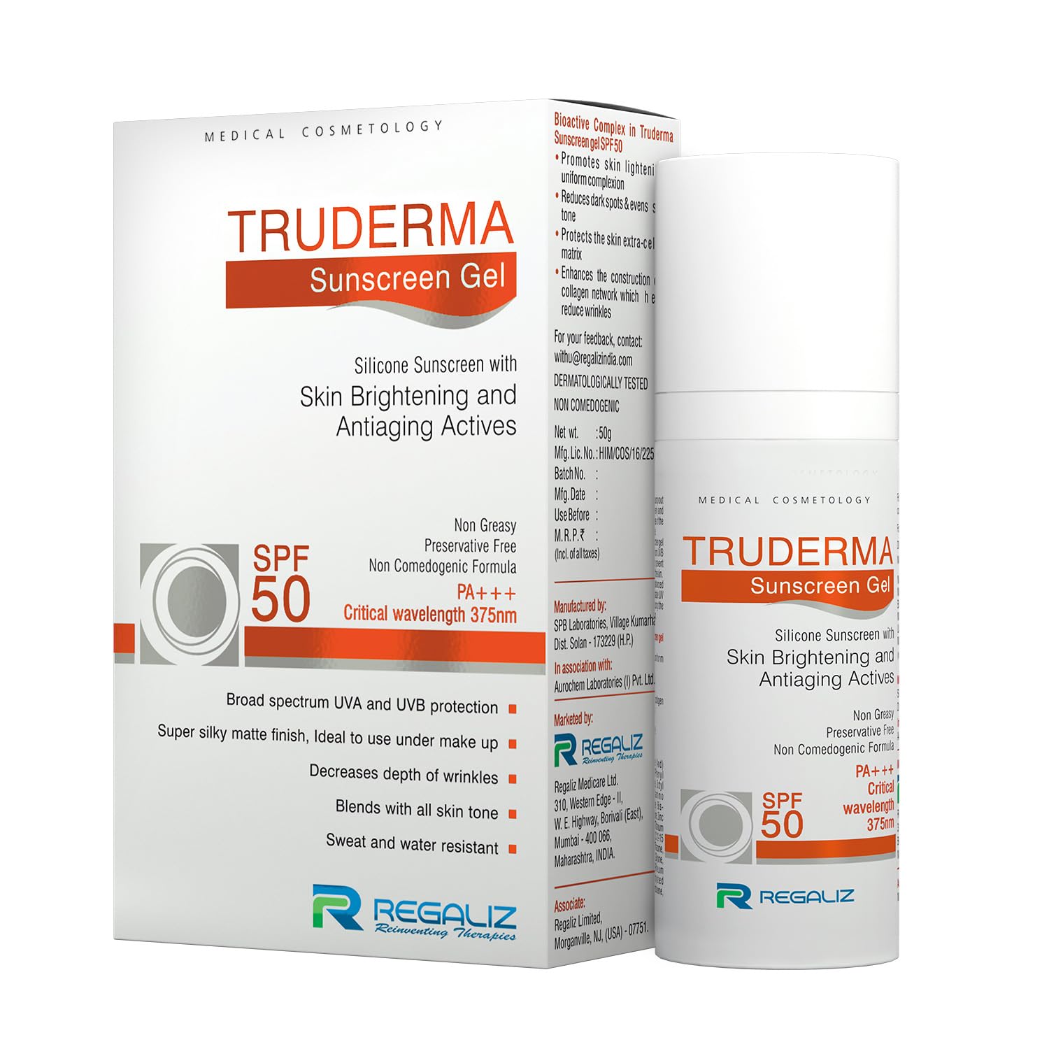 Regaliz Truderma SPF 50 Silicone Sunscreen Gel PA+++