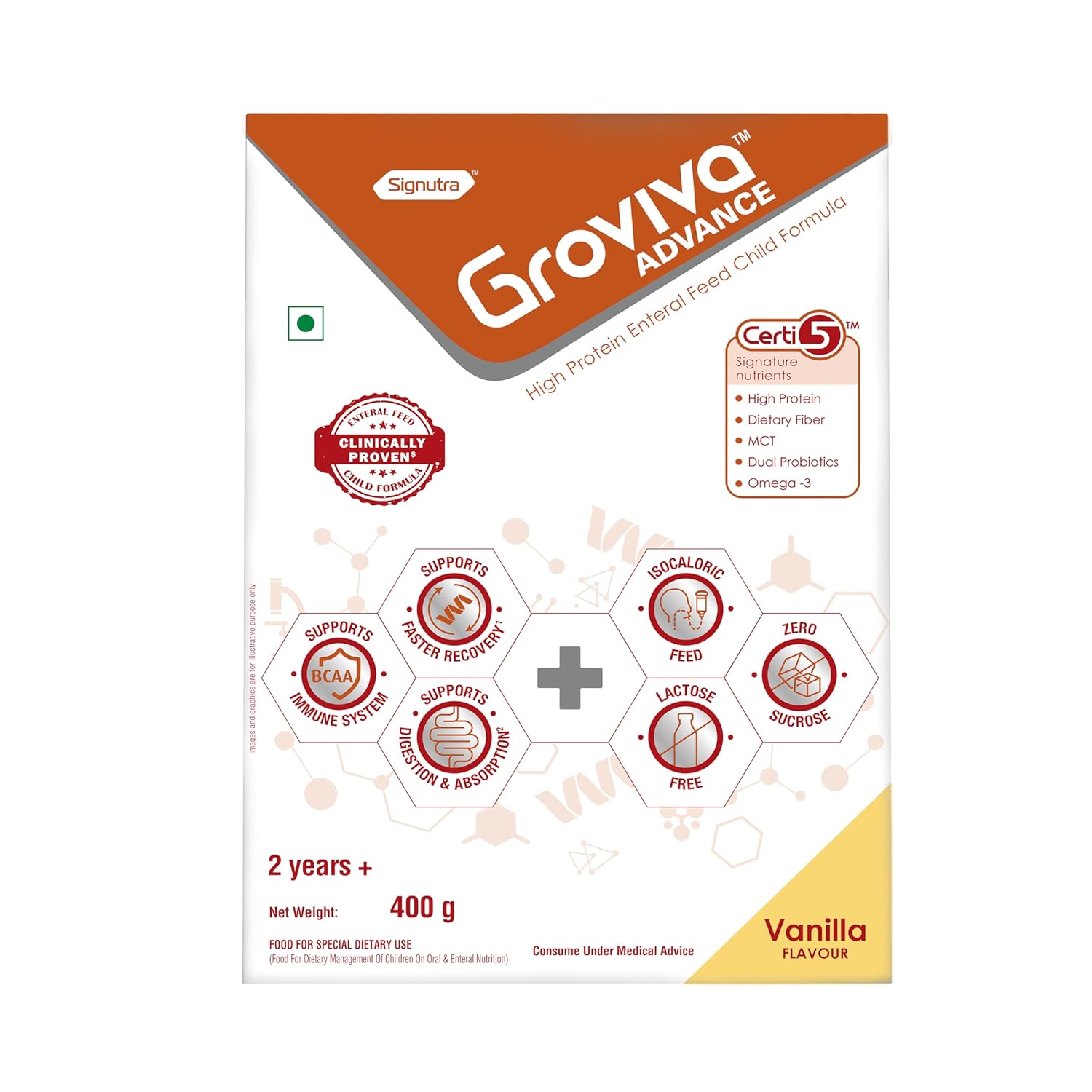 Groviva Advance Age 2+ Powder Refill Vanilla Flavour 400 gm