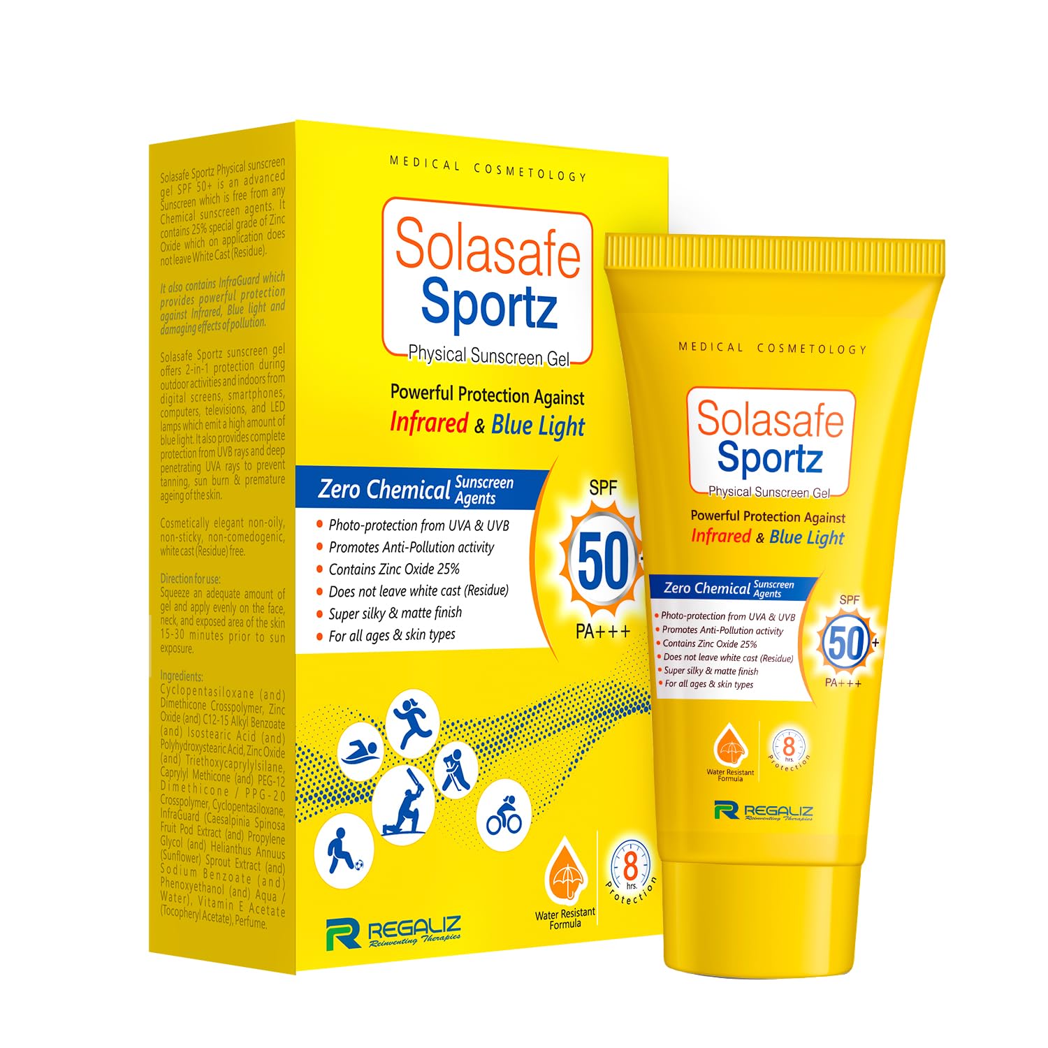 Solasafe Sportz Physical Sunscreen Gel SPF 50+