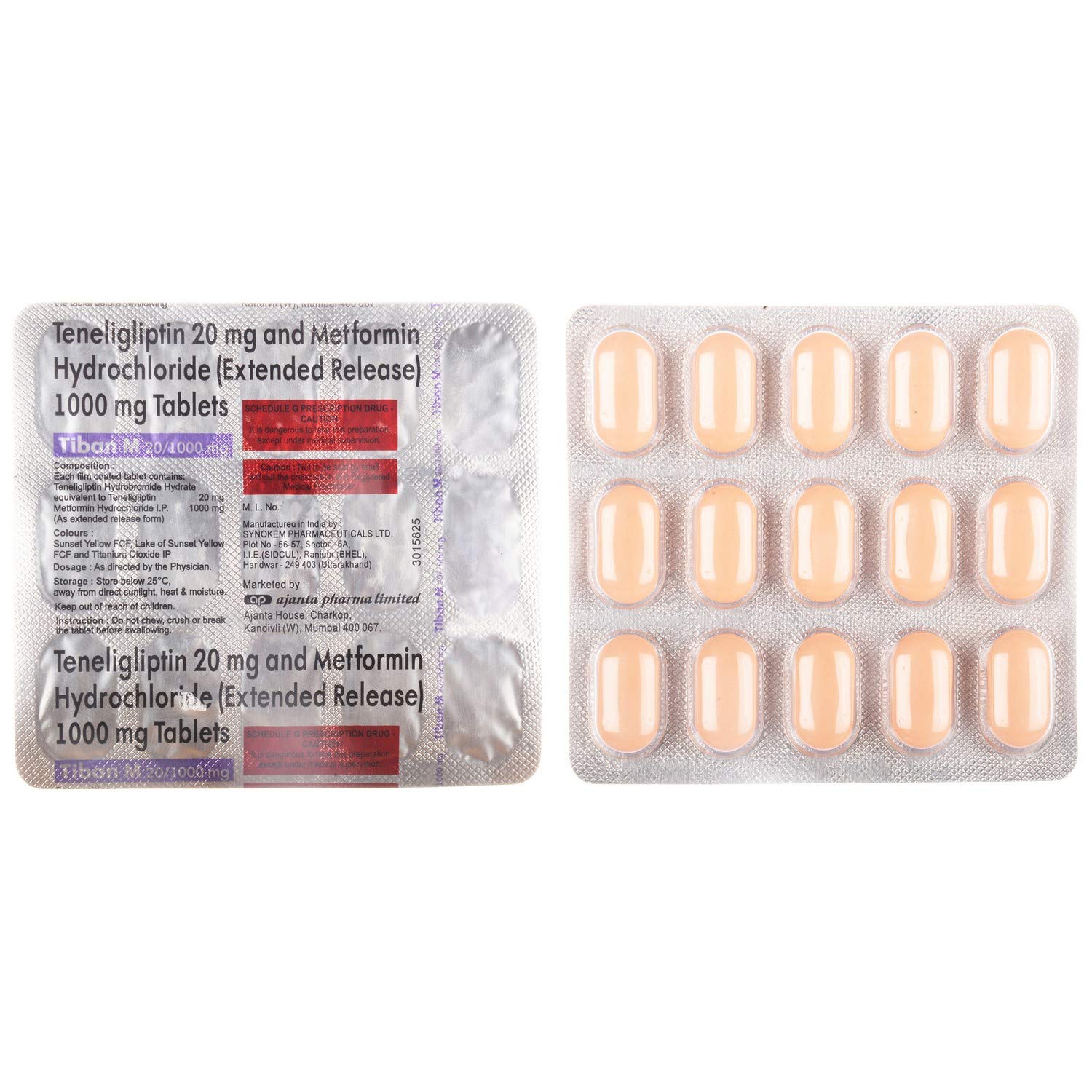 Tiban M 20/1000mg Tablet ER