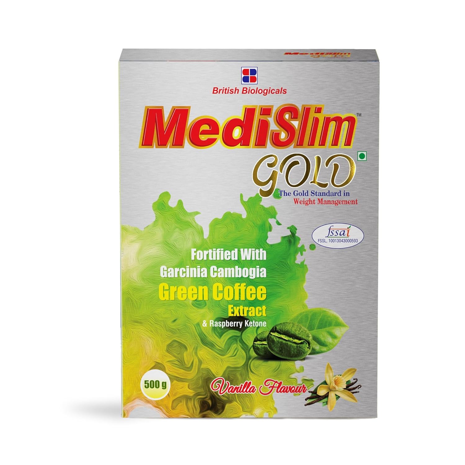 Medislim Gold with Garcinia & Green Coffee Extract for Weight Management | Flavour Powder Vanilla