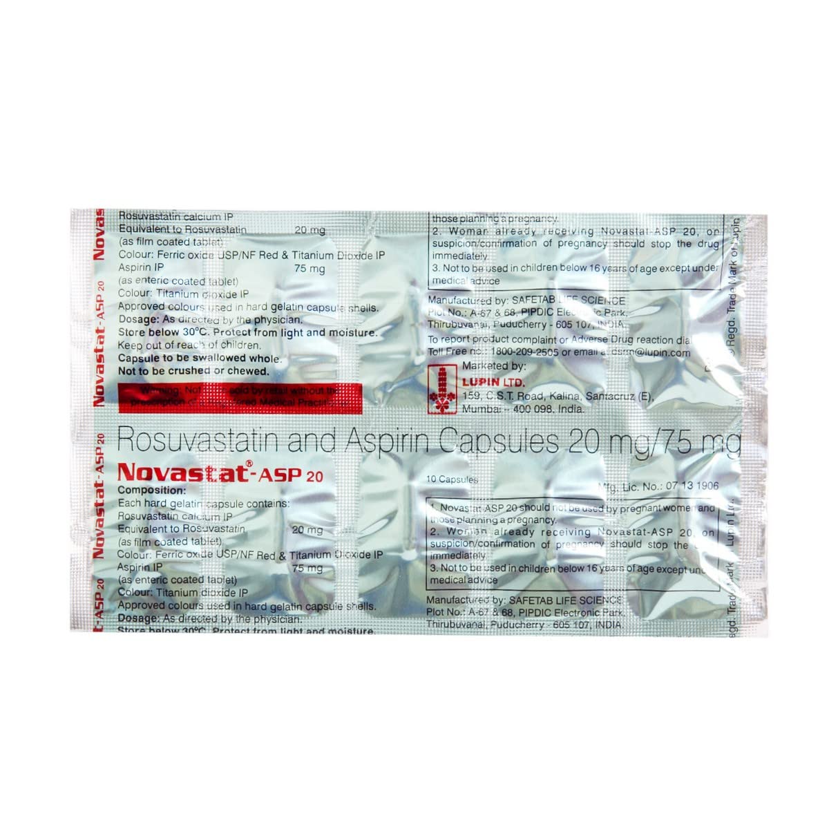 Novastat Asp 20mg/75mg Capsule