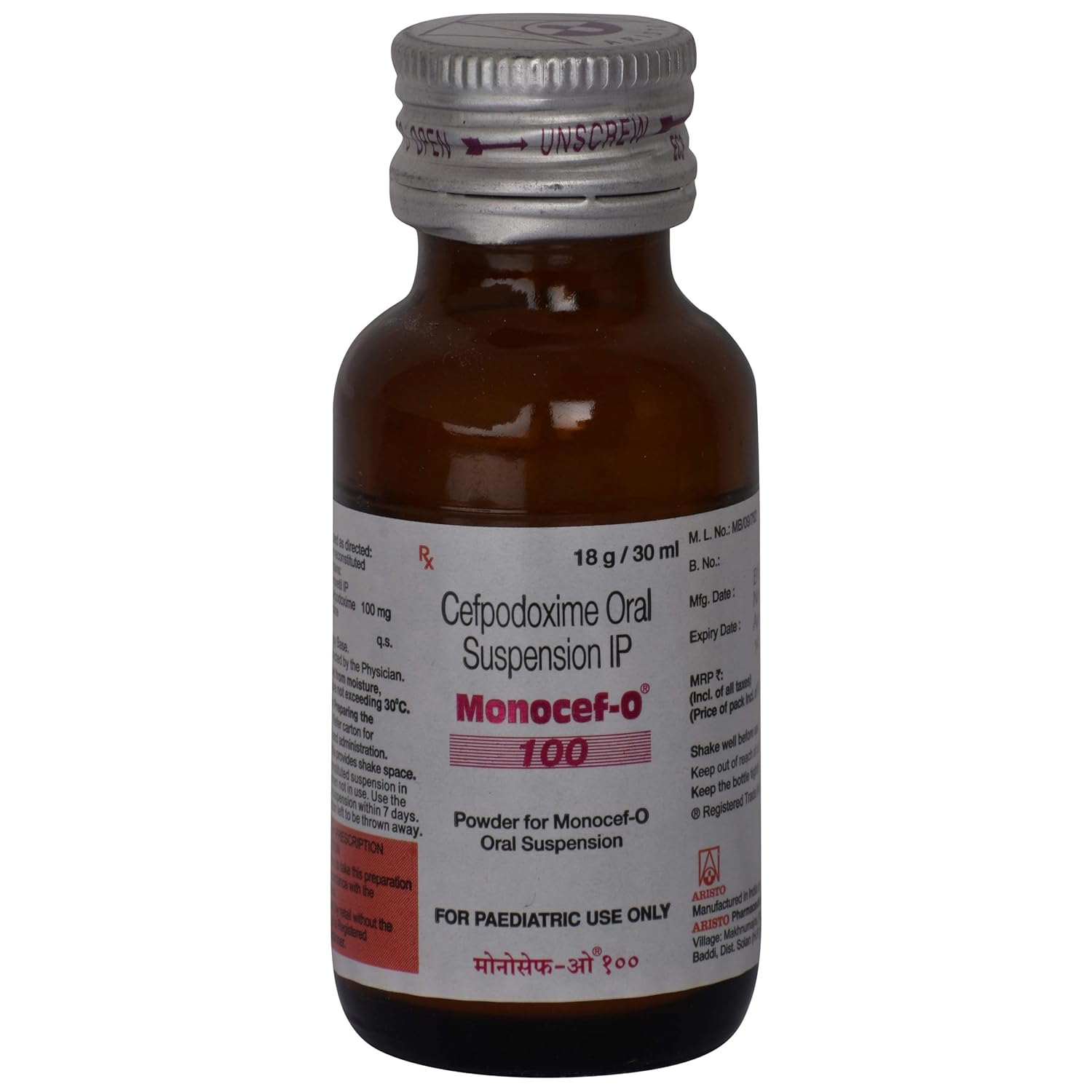 Monocef-O 100 Powder for Oral Suspension